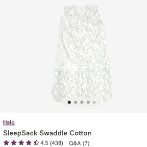 Halo Cotton SleepSack Swaddle with Leaf Design